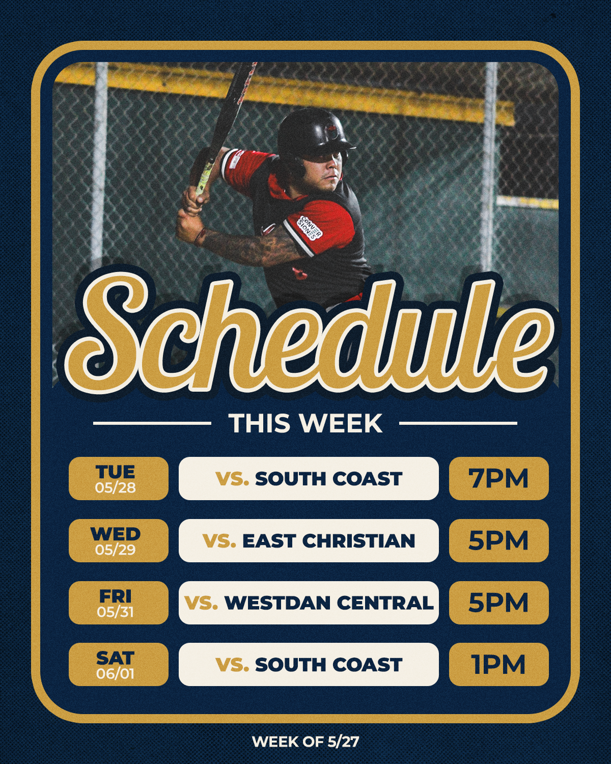 Baseball Schedule, feed format